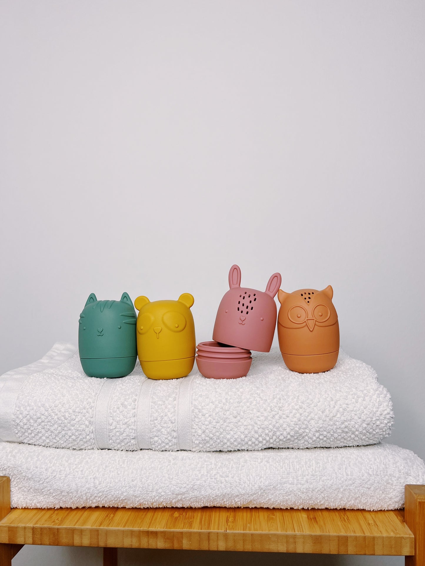 Jouets de bain en silicone 'Les Amis Des Bulles', Set de 4 pièces