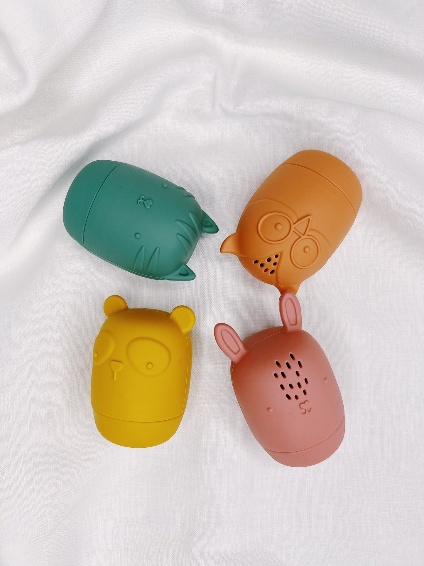 Jouets de bain en silicone 'Les Amis Des Bulles', Set de 4 pièces